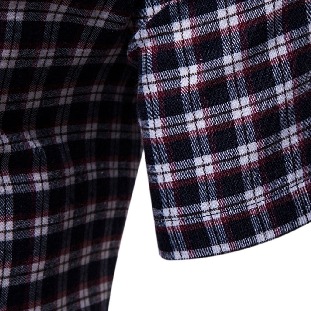 Social dress shirts for men Casual Slim Short Sleeve men clothing Plaid printing shirt men Streetwear camisas para hombre