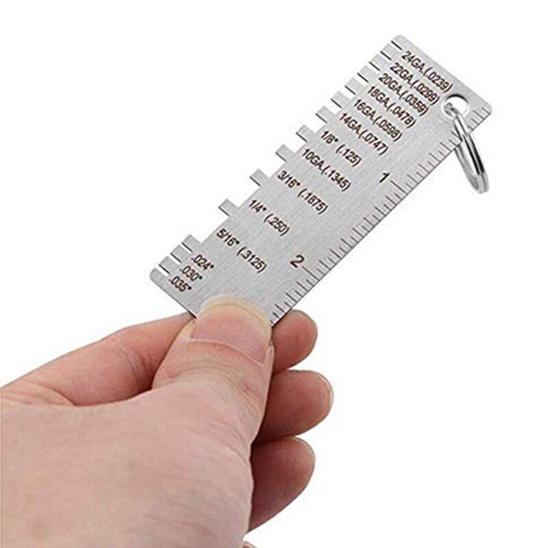 2PCS Sheet Metal Guage Tool Sheet Thickness Gauge Stainless Steel Welding Gage Plated Size Inspection Tool