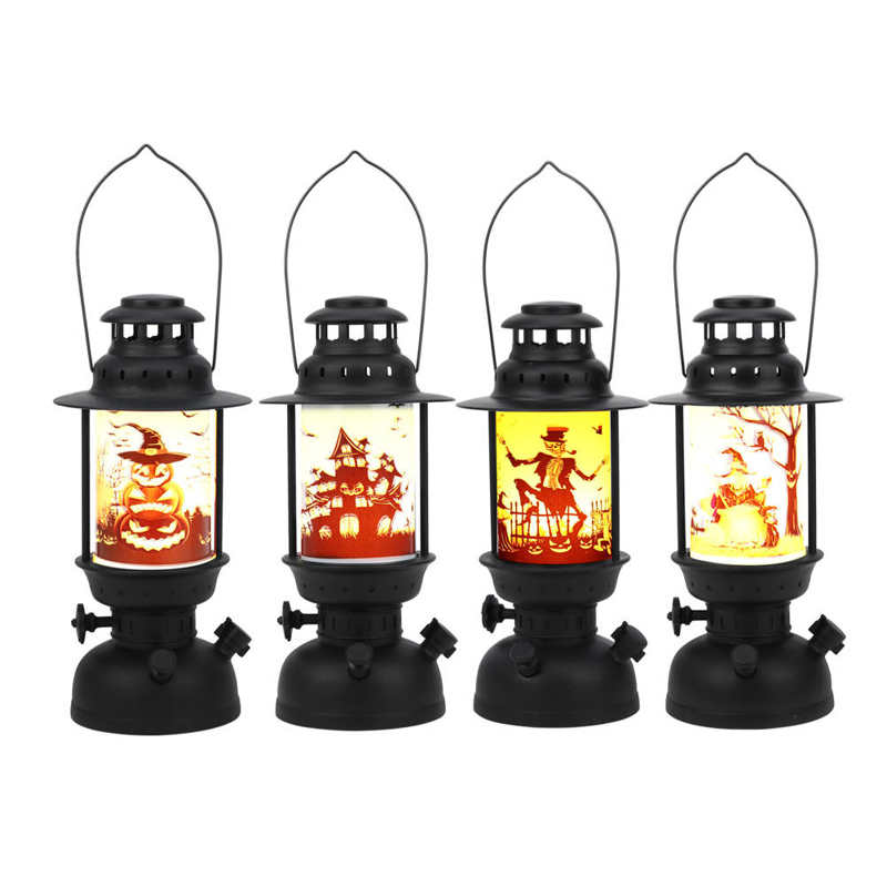 Halloween Lantern Hand Held Pendant Halloween Party Decoration Flame Light
