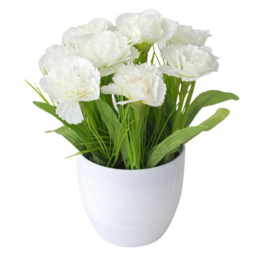 1 Set Artificial Plants Multi-use Handmade Plastic Artificial Plants Display Simulation flower set living room decoration: white
