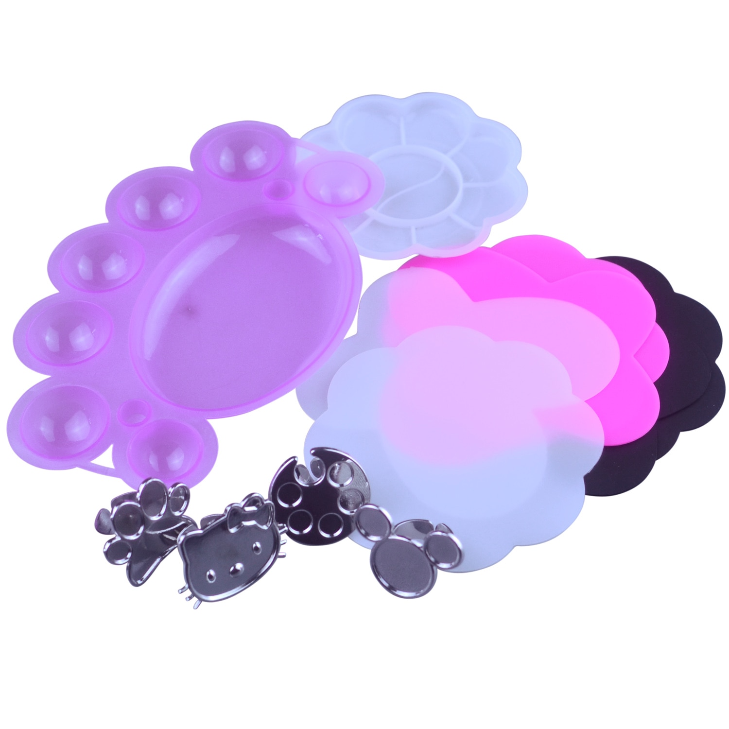 Nail Art Paint Color Mixing Palette Plate Disk Essential Tool 9 Styles For Choose