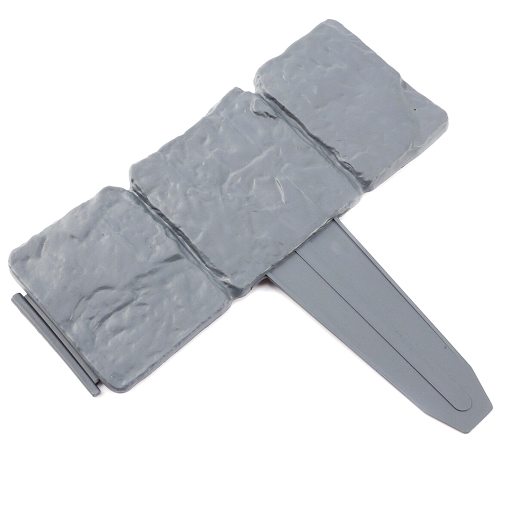 Newly Plastic T-Shape Lawn Boarder Fence Cobbled Stone Effect Hammer-In Lawn Garden Edging Easy to Install VA88: 10pcs