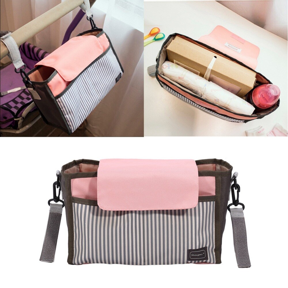 Baby Stroller Organizer Bag Mummy Diaper Bag Hook Baby Carriage Waterproof Large Capacity Stroller Accessories Travel Nappy