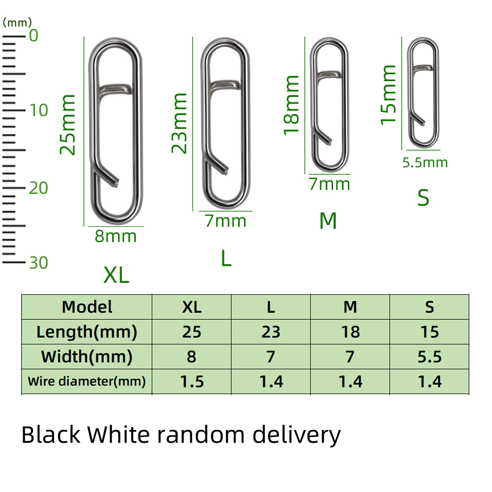 DNDYUJU 30 Uds. Interbloqueo de Pesca bonitos Clips rápidos barril de Pesca de acero inoxidable señuelo giratorio gancho conector accesorios Pesca