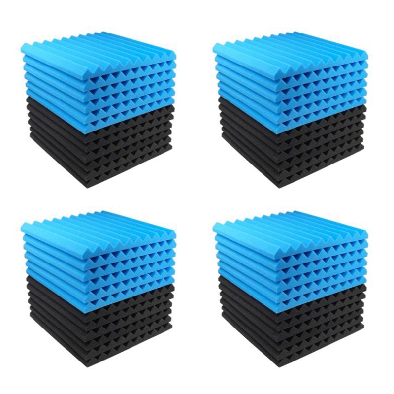 48 pz pannello acustico insonorizzato schiuma da studio per parete fonoassorbente pannello insonorizzato cuneo per casa, 2.5X30X30 cm: Default Title