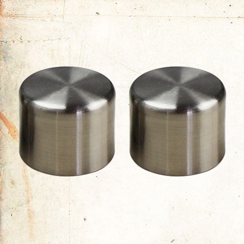 2 PCS 28mm Window Drapery Curtain Rod End Drapery Pole Rail Decorative Heads (Silver)