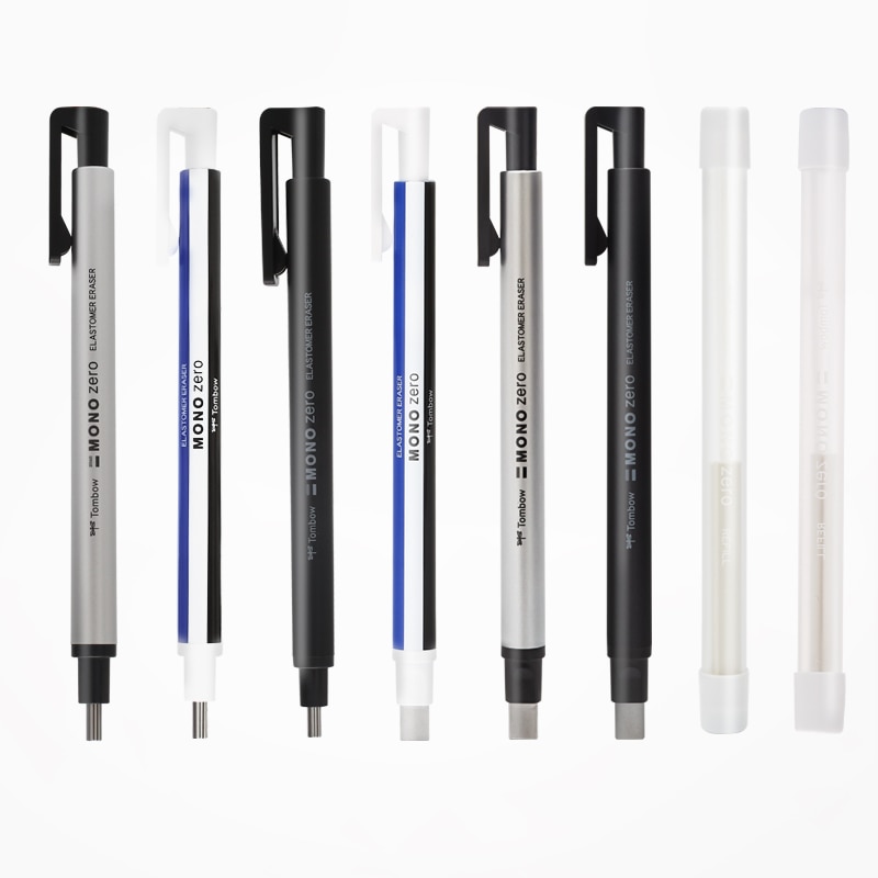 Borrador tombow mono zero, borrador mecánico, resaltado meticuloso, forma de bolígrafo recargable, prensa de goma, tipo de papelería escolar