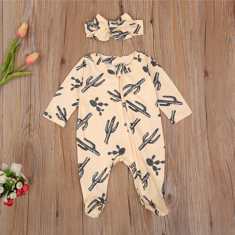 Roupas para bebê recém-nascido de 0 a 6m, menino, menina, manga longa, outono, inverno, macacão infantil, estampa de cabeça, roupa de dormir