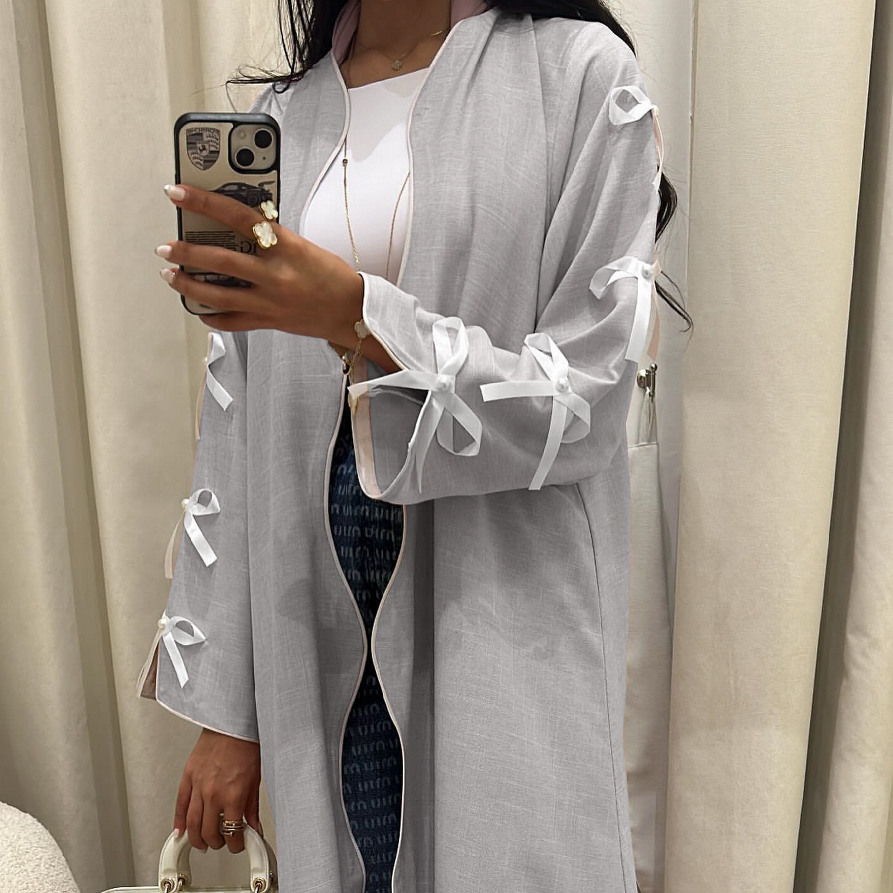 Vestido largo árabe de Ramadán para mujer, Abaya musulmana, Vestidos de con lazo, Jalabiya, Marruecos, Arabia Saudita, Dubai, caftán islámico, Eid Abayas