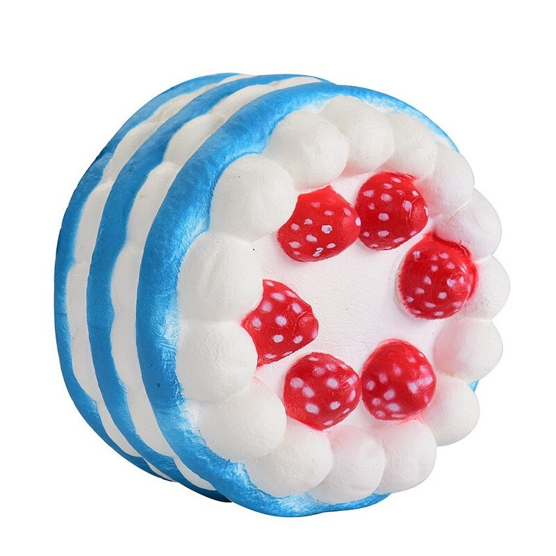 Jumbo Simulation Strawberry Birthday Cake Squishy PU Slow Rising Fun Squeeze Healing Toy Relieve Stress Toys 11*11*7 CM