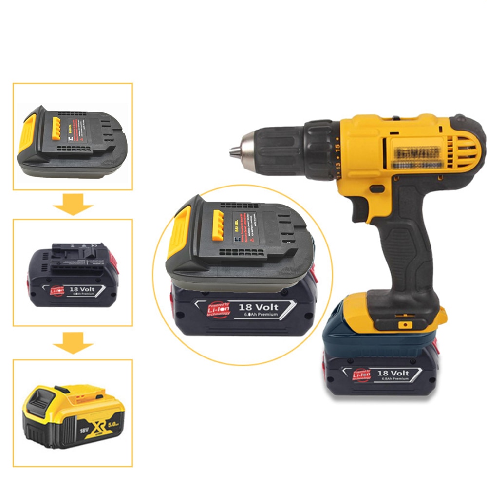 Bs18dl batteri adapter for bosch 18v batteri bruk for dewalt 18v/20v li-ion batteri elverktøy omformer