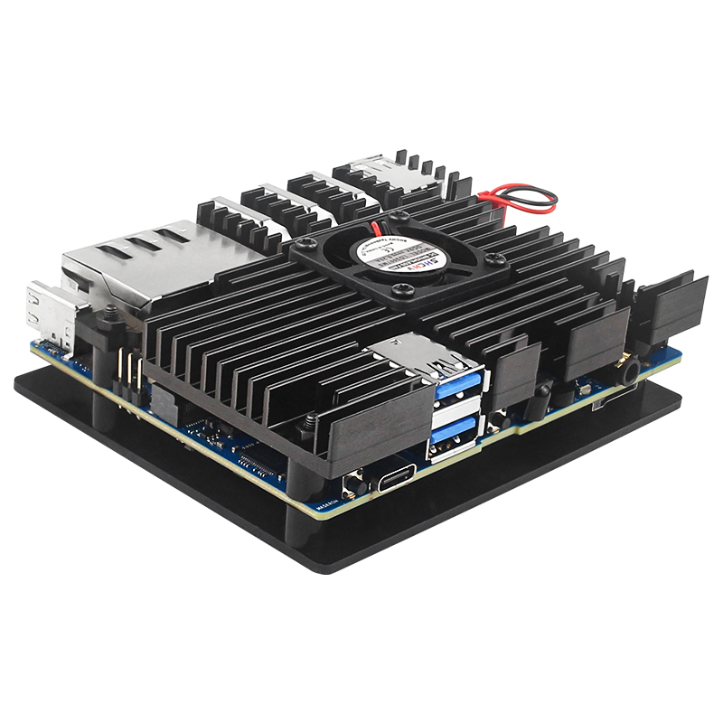 Orange  pi 5 plus aluminium behuizing met actieve en passieve metalen koeling, ventilator en koelribben, metalen behuizing voor orange  pi 5 plus