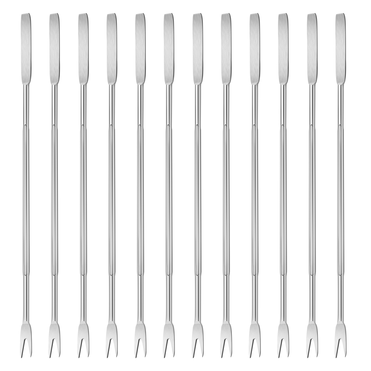 12PCS Stainless Steel Shellfish Seafood Forks Nut Picks Seafood Tools: As Shown