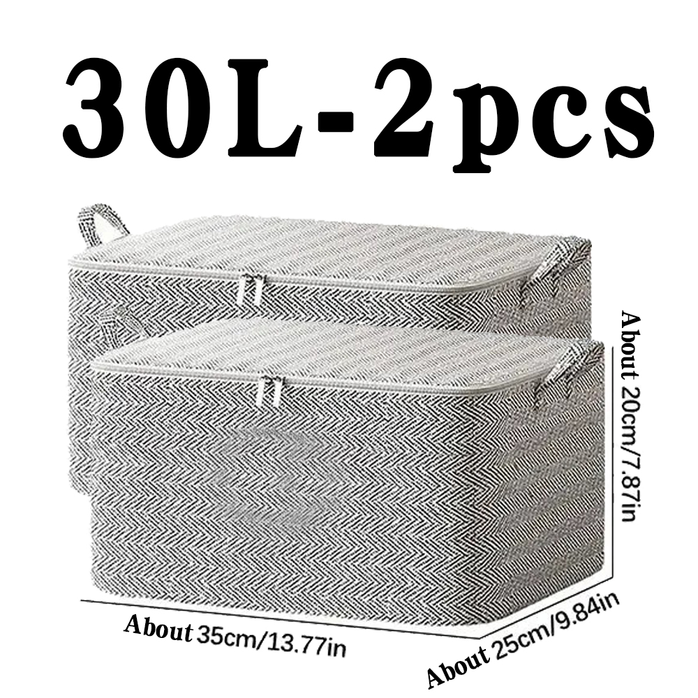 Non-woven Quilt Storage Bag with Lids Zipper Foldable Clothes Quilt Bins Container Large Capacity Dust-proof Bag Organize: Yellow