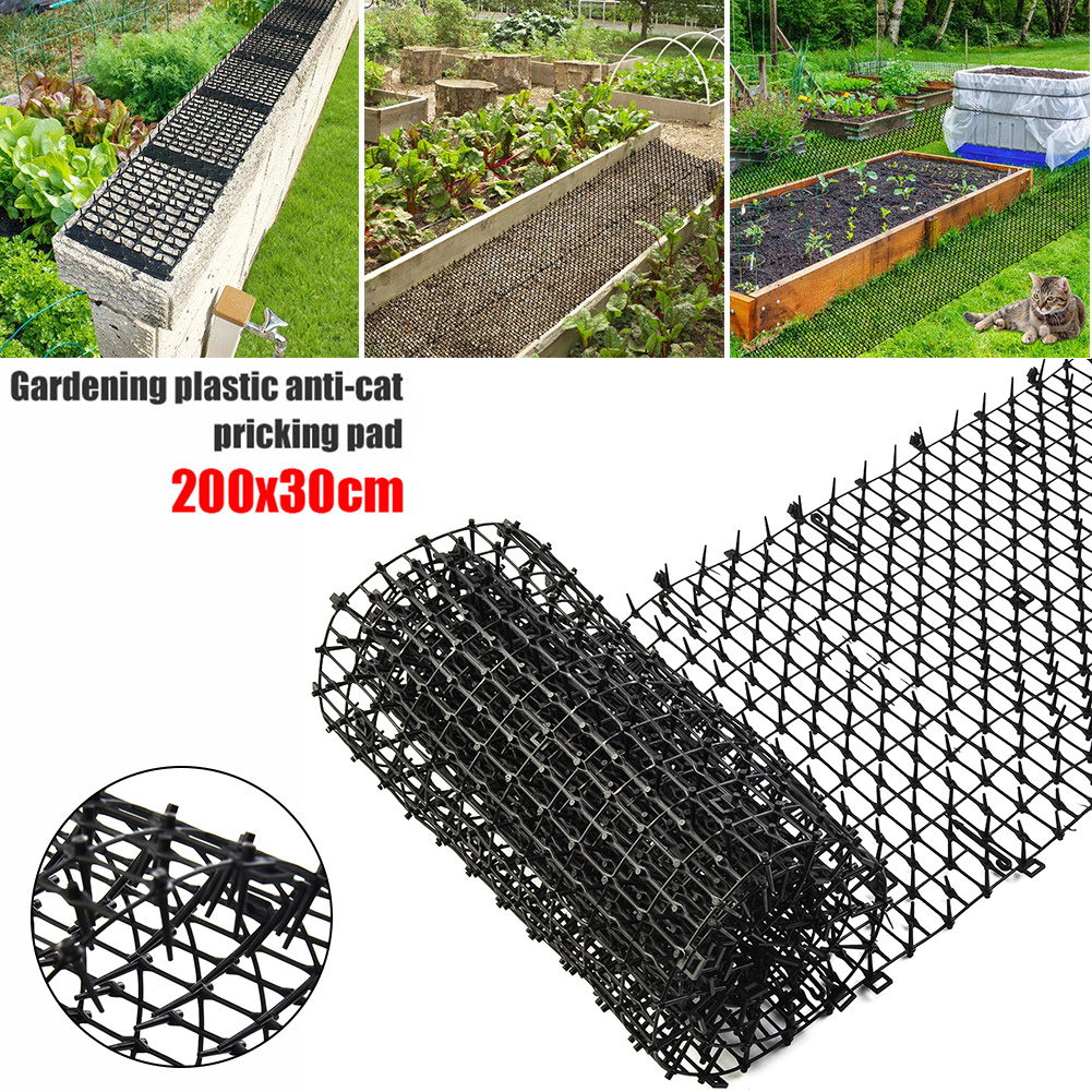 Jardinagem gato scatos esteira repelente anti-gato com tiras de picles tiras dissuasor manter gato cão escavar suprimentos para animais de estimação: Cinza claro