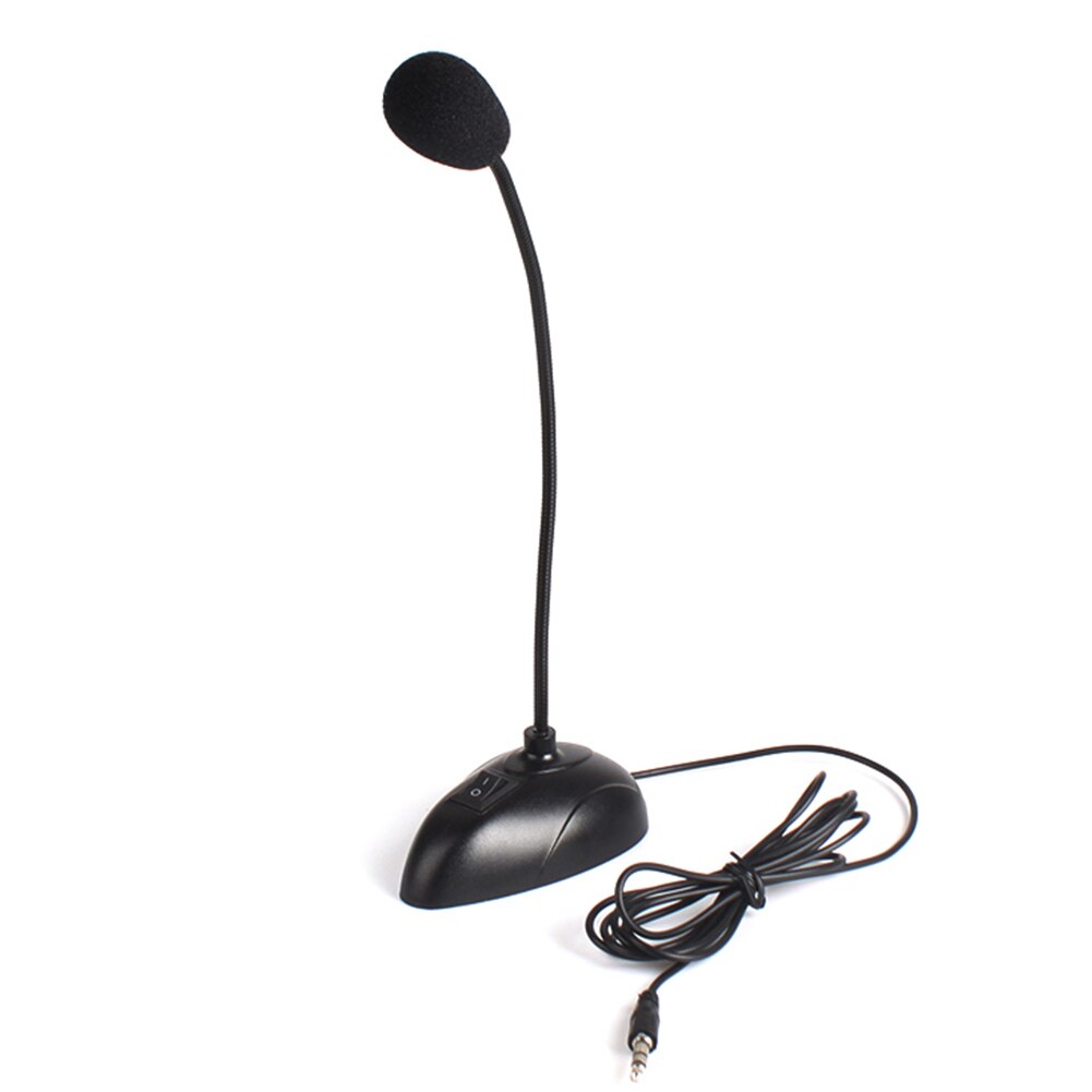 Flexible Desktop Microphone Mini Studio Speech Microphone 3.5mm Plug Gooseneck Mic Wired Microphone for Computer PC Notebook