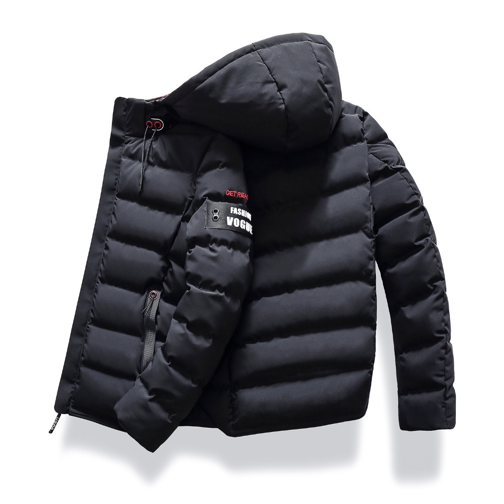 Herre dunmerke høst vinterjakke parka kåpe hette varm herre vinterfrakk fritidsfrakk 4xl parkas dun herre
