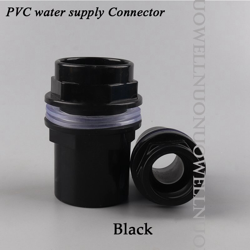 10Pcs PVC Pipe Connector 20 25 32 40 50mm Fish tank water connection Garden irrigation aquarium water supply tube Plastic union: 40mm / Black