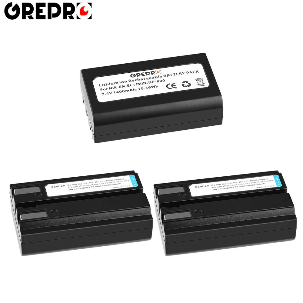3Pcs EN-EL1 ENEL1 EN EL1 NP-800 Battery for Nikon Coolpix 500, 775, 880, 885, 990, 995, 4300, 4500, 4800, 5000, 5400, 5700, 8700: 3x Battery