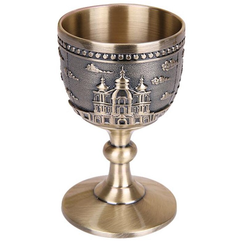 Taça de vinho de metal clássica, artesanal, pequena, doméstica, cobre, escultura, padrão: Default Title