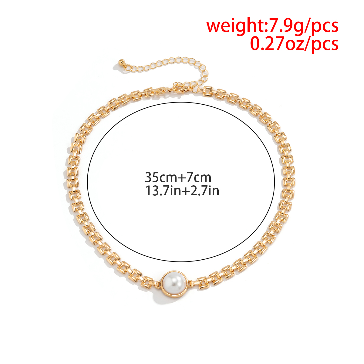 Lacteo Vintage sztuczna perła geometryczna Choker naszyjnik dla kobiet modny złoty kolor metalowy cienki łańcuszek do obojczyka naszyjnik prezent