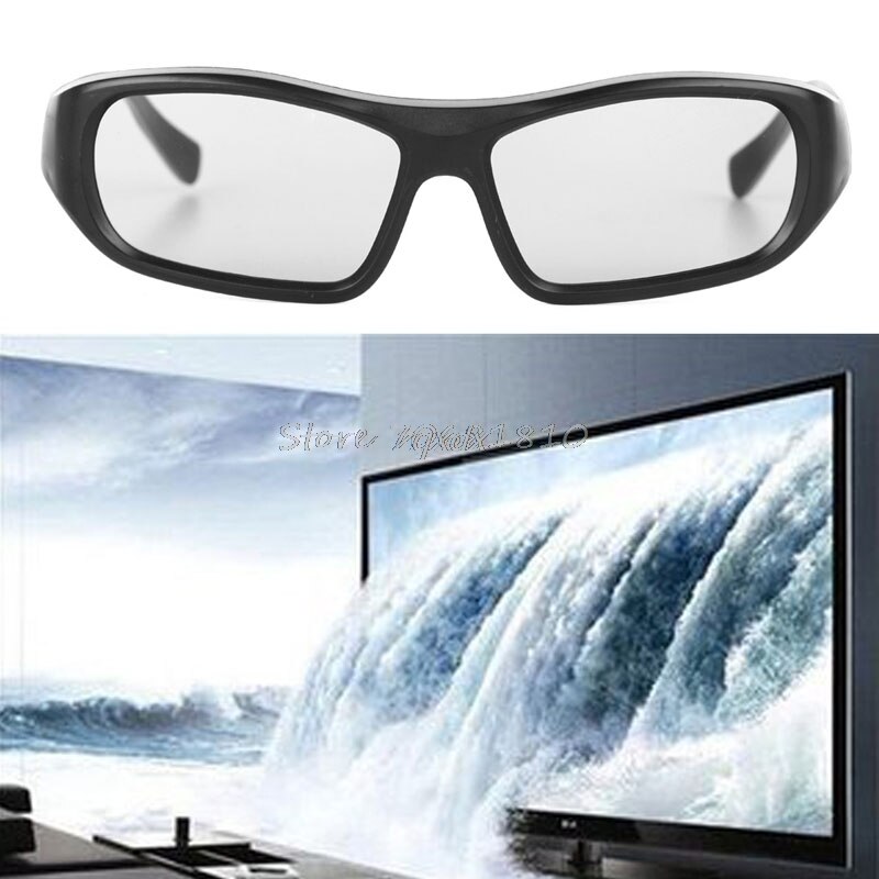 Gafas redondas polarizadas para cine en 3D, lentes de color negro, con estéreo pasivo, RD3, para TV