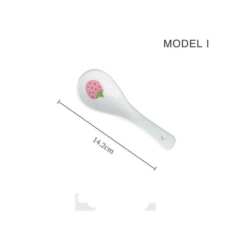 Ceramic Dinnerware Set Pink Dish Soup Spoon Noodle Plate Mug Food Bowl Girls Favor Easily Clean Home Use 1 Pcs Strawberry Style: Model I