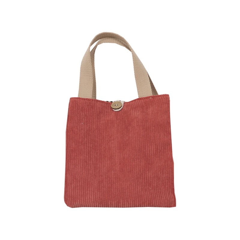 Hylhexyr-Bolso de pana de Color caramelo para mujer, con hebilla fiambrera, para trabajadores de la Oficina: Red Buckle