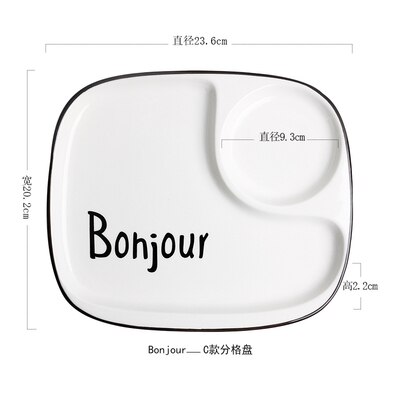 Ensemble de petit déjeuner en porcelaine, tasse à lait, grille divisée, pâtes, assiette à Dessert, bol de petit déjeuner, couvercle en bois, tasse d'eau, vaisselle: G
