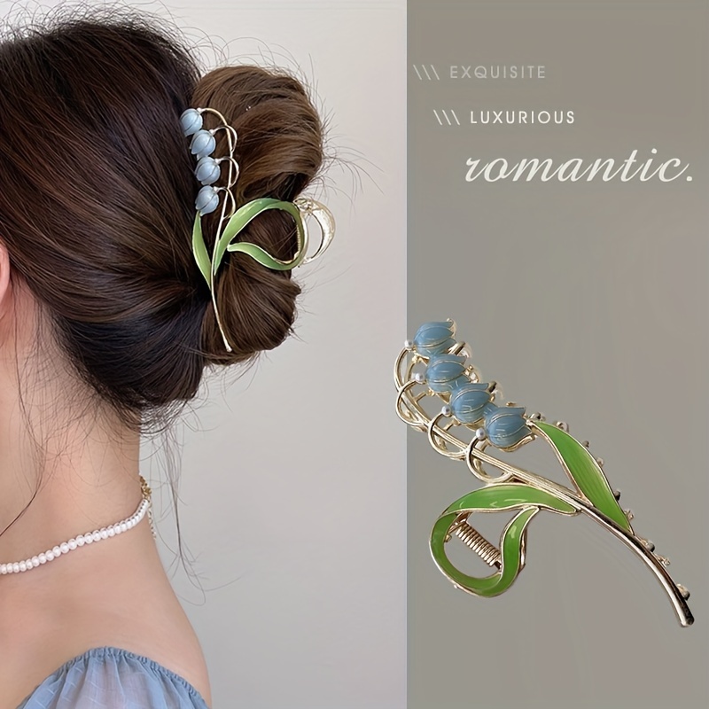Accesorios para el cabello de flores de orquídeas, 1 piezas, gran sensación Premium, Clip para rascar, 1 ud.