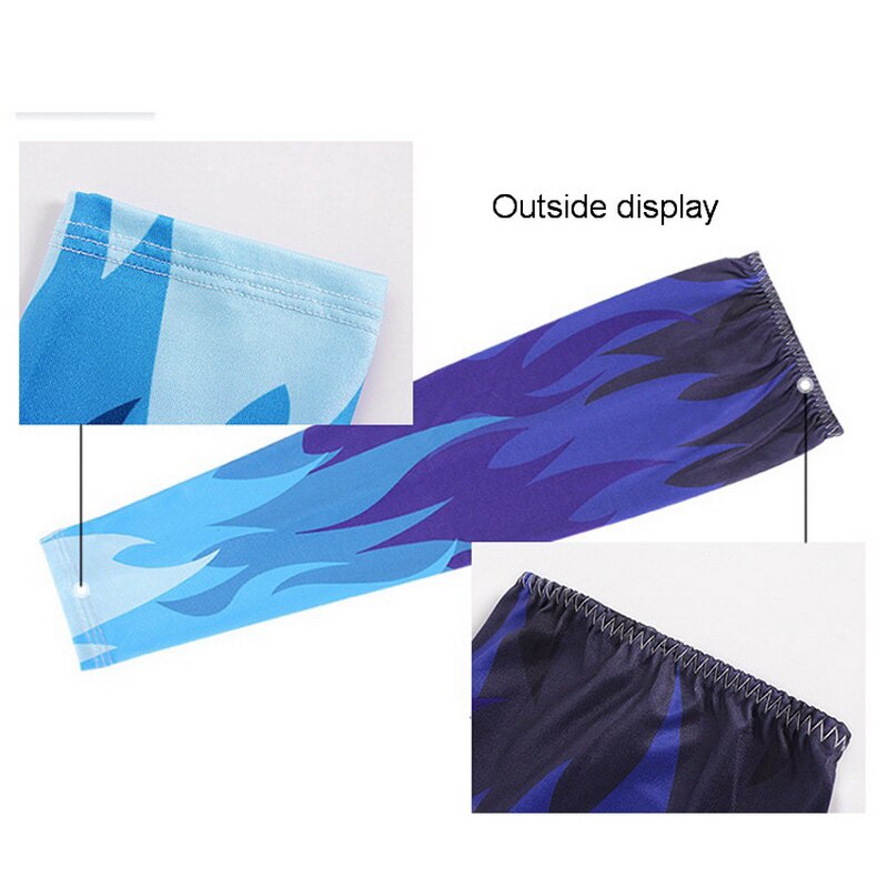 Mangas de brazo de refrigeración con protección solar para ciclismo, protección solar UV, estilo llama, calentador de brazo, para hombre y mujer