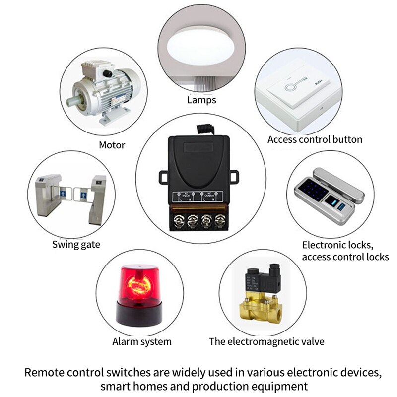 Ac 220v 30a 1ch 433 mhz funkfernbedienungsschalter mit hf-relaisempfänger und ein-/ausschalter für elektrische geräte/lampen