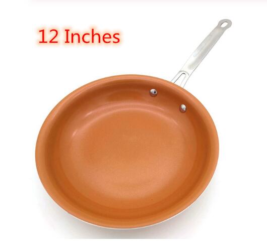 8/10/12 pulgadas antiadherente cobre sartén plancha parrilla Gas y Cocina de Inducción plancha herramientas de cocina accesorios de cocina utensilios de cocina: 12inch