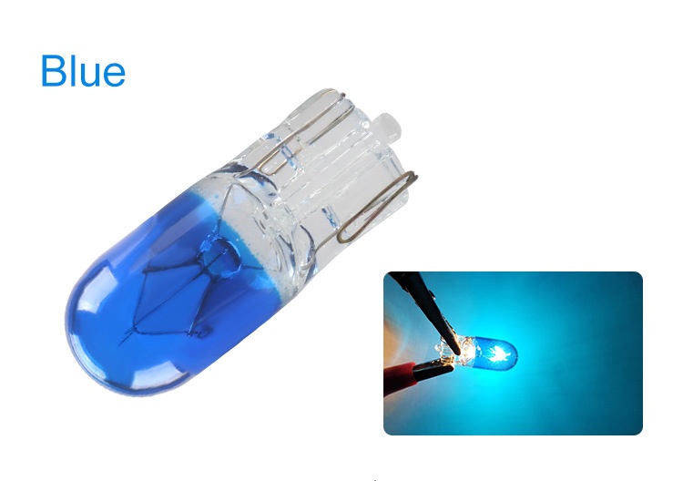 10 pcs 12v t10 501 194 5w Auto Halogenlampe Innen signal Licht Seiten markierung hellgelbe Glas birne: Blau