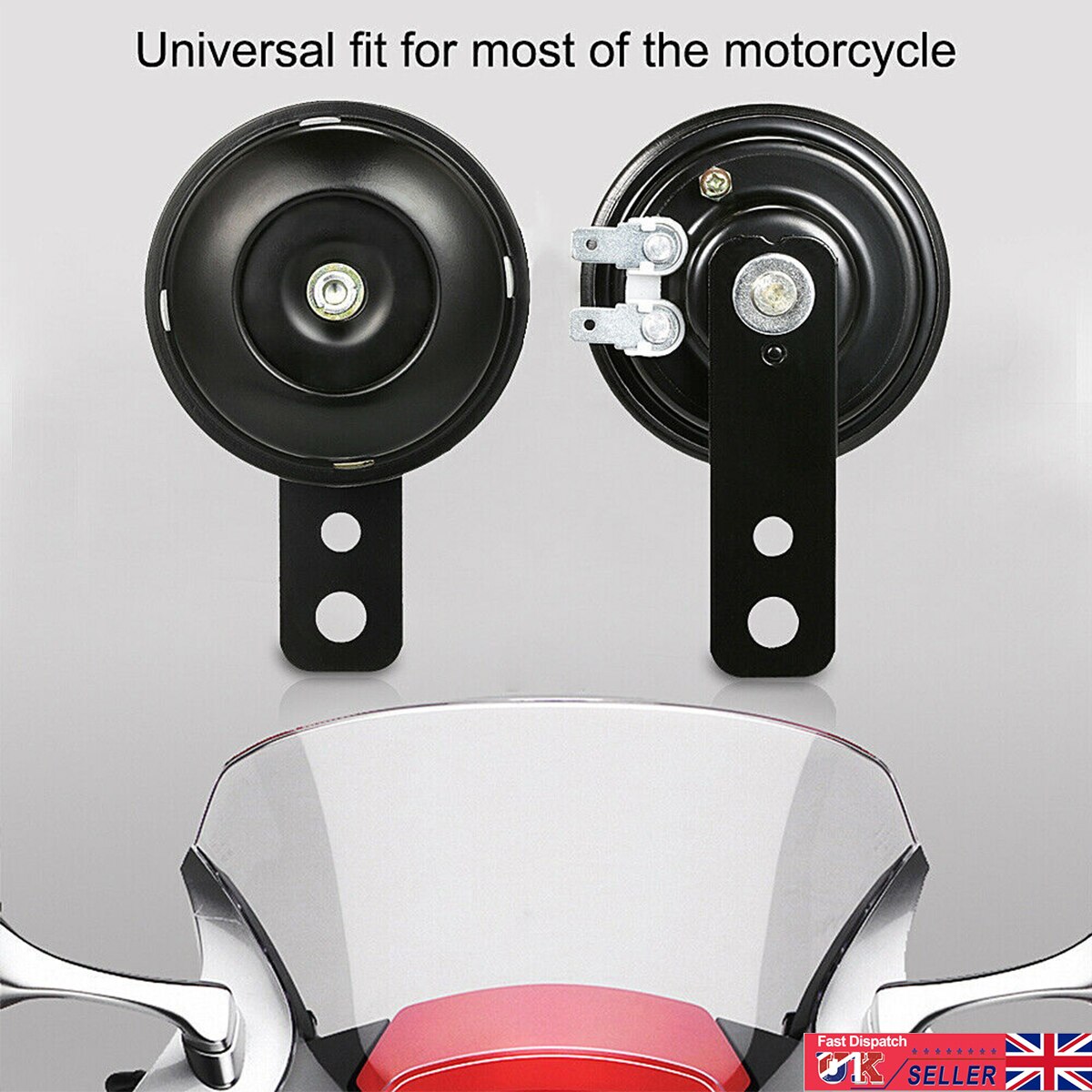 Universal Motorcycle Air Horn 12v Super Loud 105dB 70mm A24 for Scooter Moped Dirt Bike ATV Go-Kart Dirt Bike Pocket Bikes