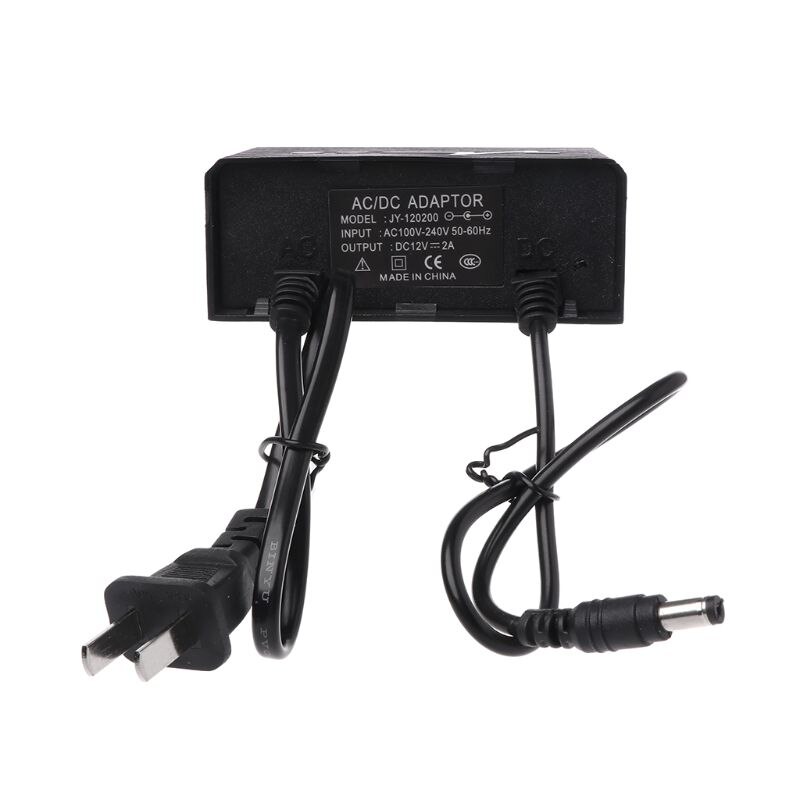 Voeding Ac Dc Lader Adapter 12V 2A Eu Us Plug Waterdichte Outdoor Voor Monitor Cctv Ccd Security Camera