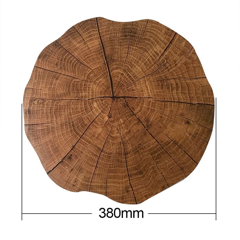 Salvamanteles de madera para troncos Mantel Individual occidental, Mantel Individual redondo de grano de madera, esterilla antideslizante con aislamiento térmico a prueba de humedad