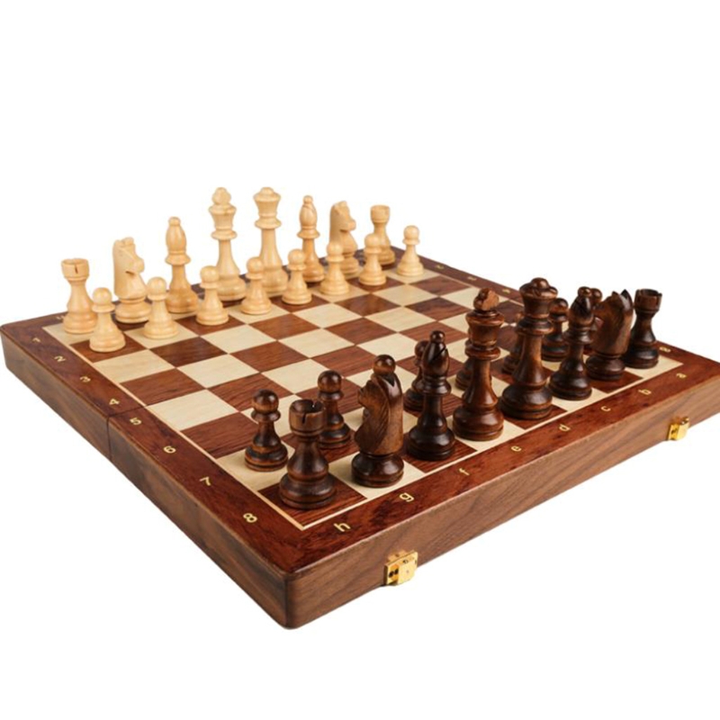 Jeu d&#39;échecs en bois massif, grand échiquier pliant en bois pour enfants, spécial pour le jeu d&#39;échecs: Default Title