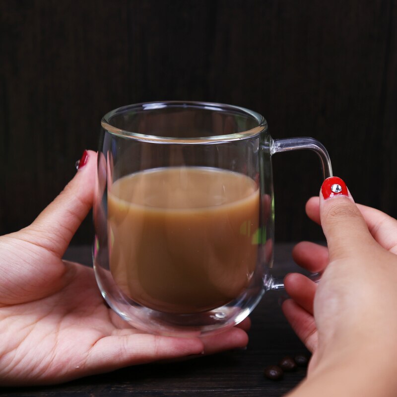 80/350/450ml glass glass kopp varmebestandig kaffekopp håndlaget sunt krystall gjennomsiktig krus drinkware par