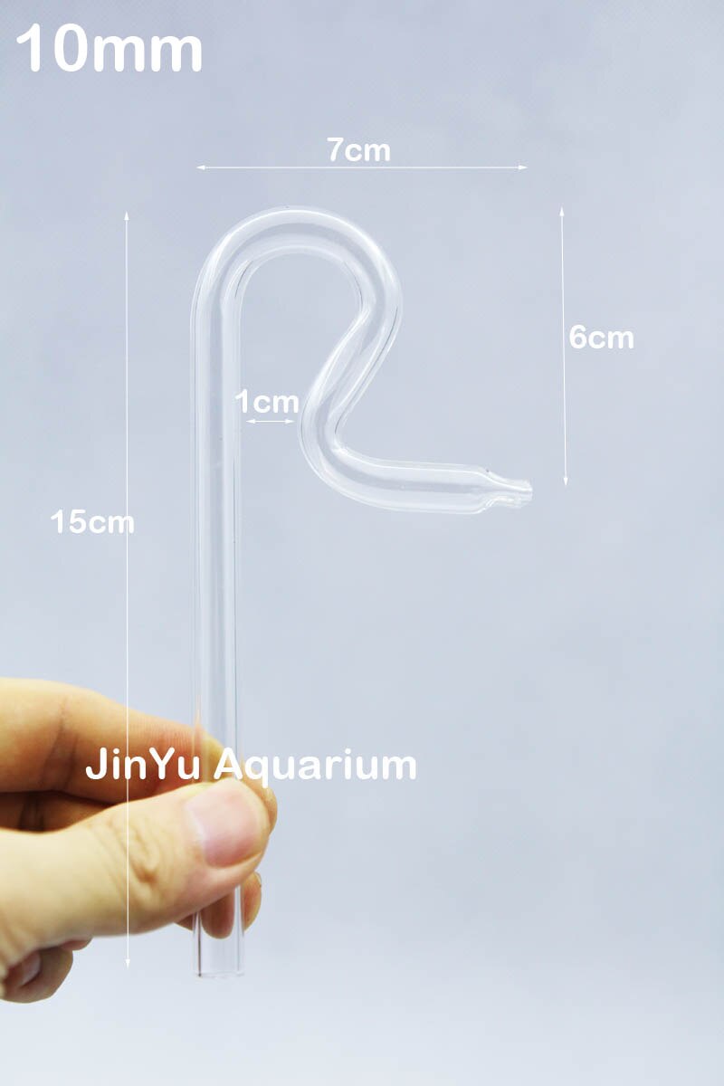 Lelie glazen pijp mini nano 13mm 10mm instroom uitstroom straalmotor uitstroom vis plantentank aquarium filter accessoire: Enkele uitstroom 10mm