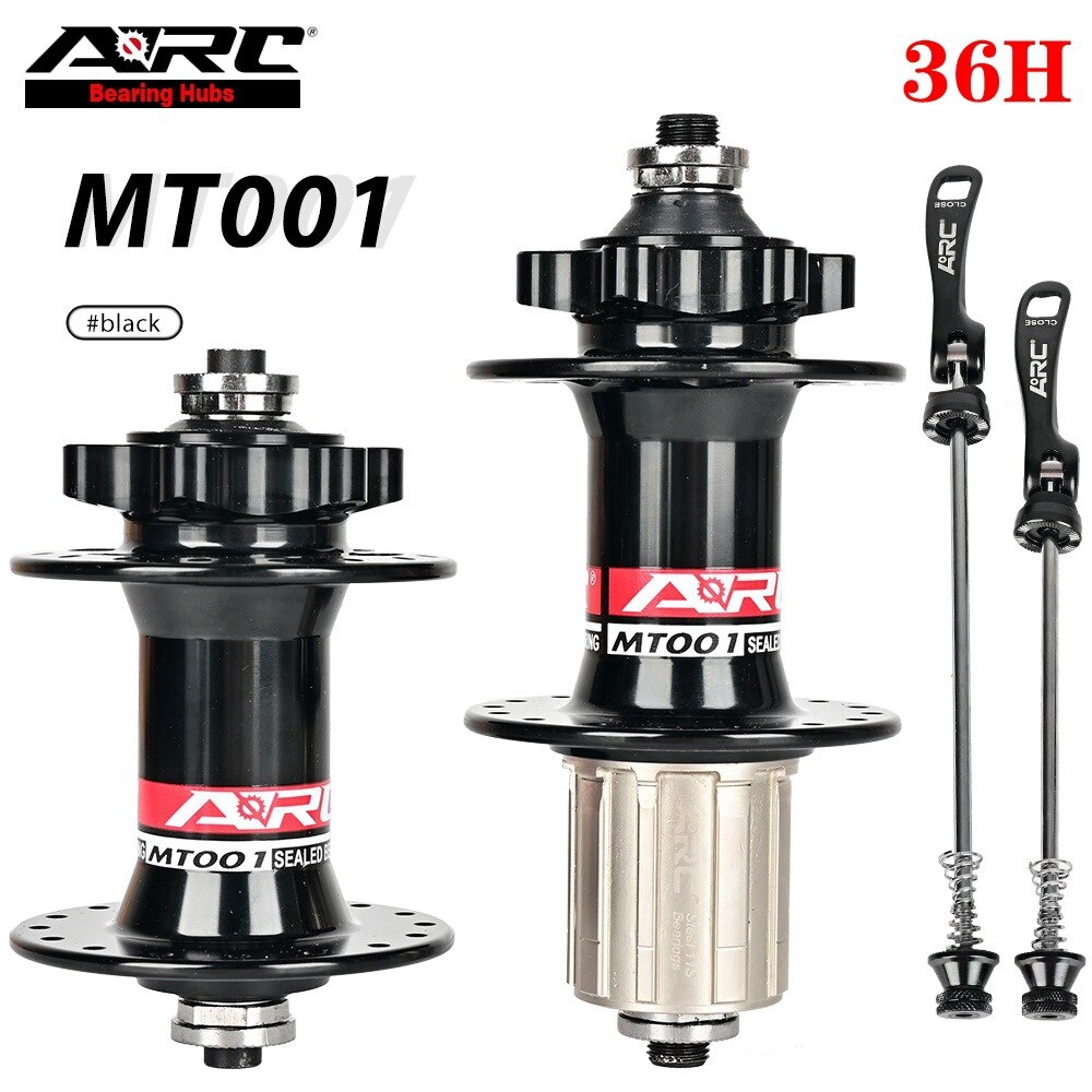 ARC Mountain Bike Hubs QR 90 Ring 32 36 Holes 8 9 10 11 12 Speed 100/135MM Aluminum Alloy MTB Bicycle Bearing Hub: black 36H