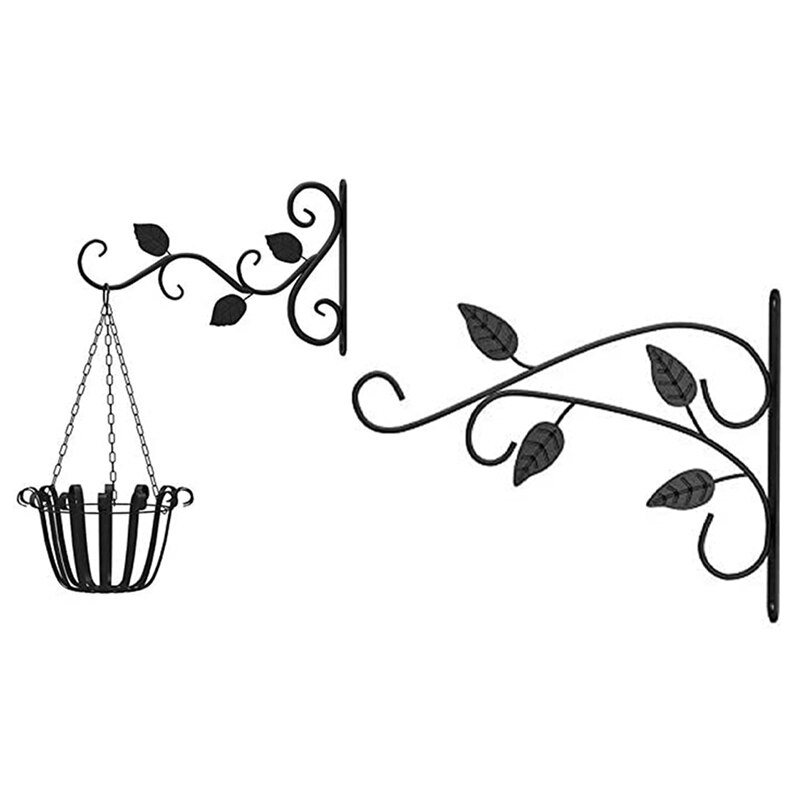 2 Cestini Da Appendere In Metallo Nero – Fioriere Da Parete Con Gancio, Perfette Per Piante E Fiori In Giardino O Balcone