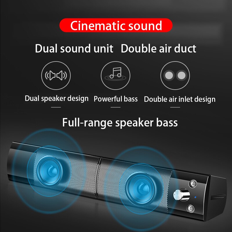 Computer Speakers USB Wired Wireless Bluetooth Home Theater Surround Play Video Game External Mic Combination Splittable