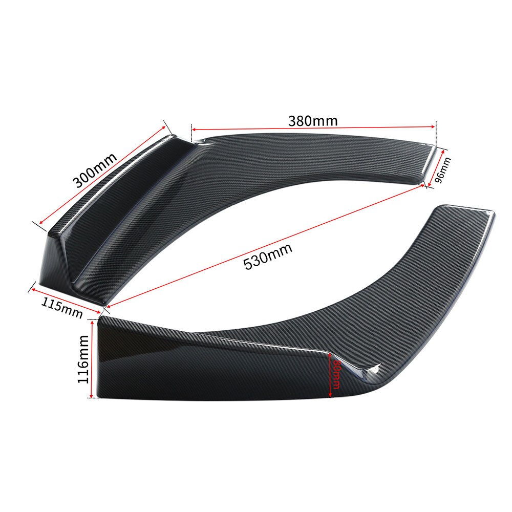 2pcs Car General Carbon Fiber Big Front Shovel Refit Front Body Shovel Front Lip Spoiler Fender Auto Parts