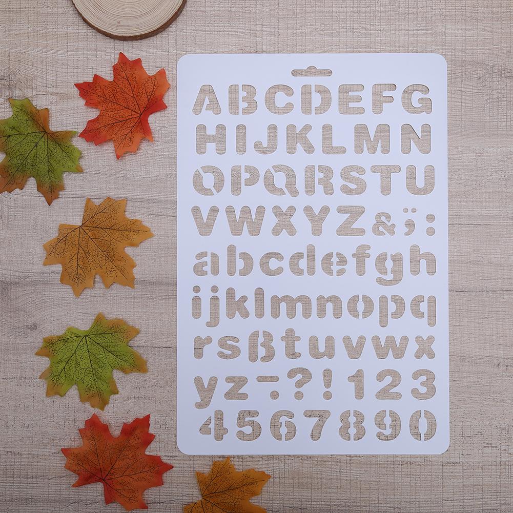 Lettre Alphabet numéro superposition pochoirs pour mur Scrapbooking peinture modèle timbres Photo artisanat décor plastique Pochoir carte
