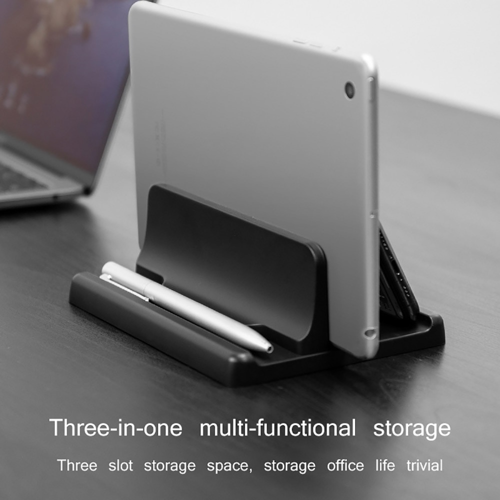 Lodret laptop stativ til macbook air pro 13 15 16 desktop aluminium stativ med justerbar dock størrelse til notebook stativ