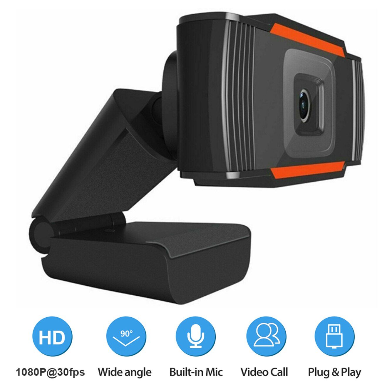 Wired Camera USB Connect HD Full 1080P Computer Device Webcam Plug and Play For Webcast Video Chat With Privacy Cover Household