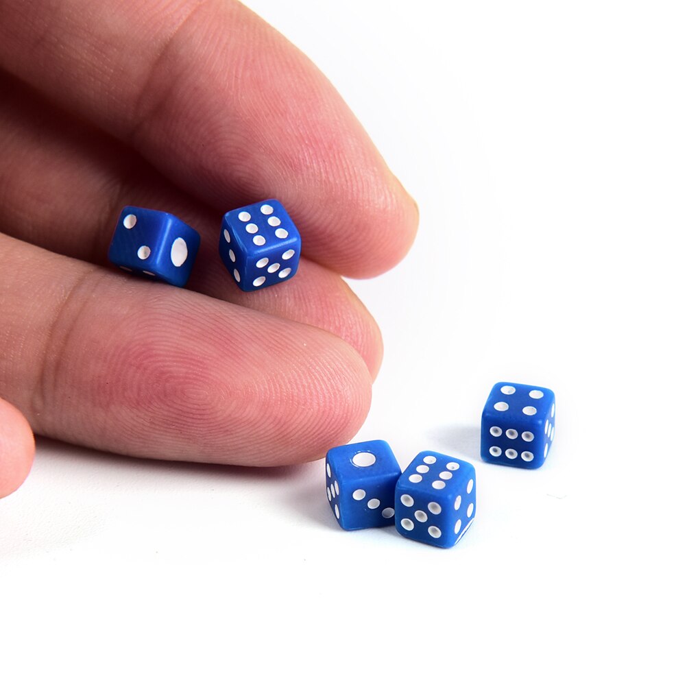 Dados de acrílico D6 para juego, dados pequeños de color rojo, azul, verde, blanco y negro, estándar de 5mm, 20 unidades