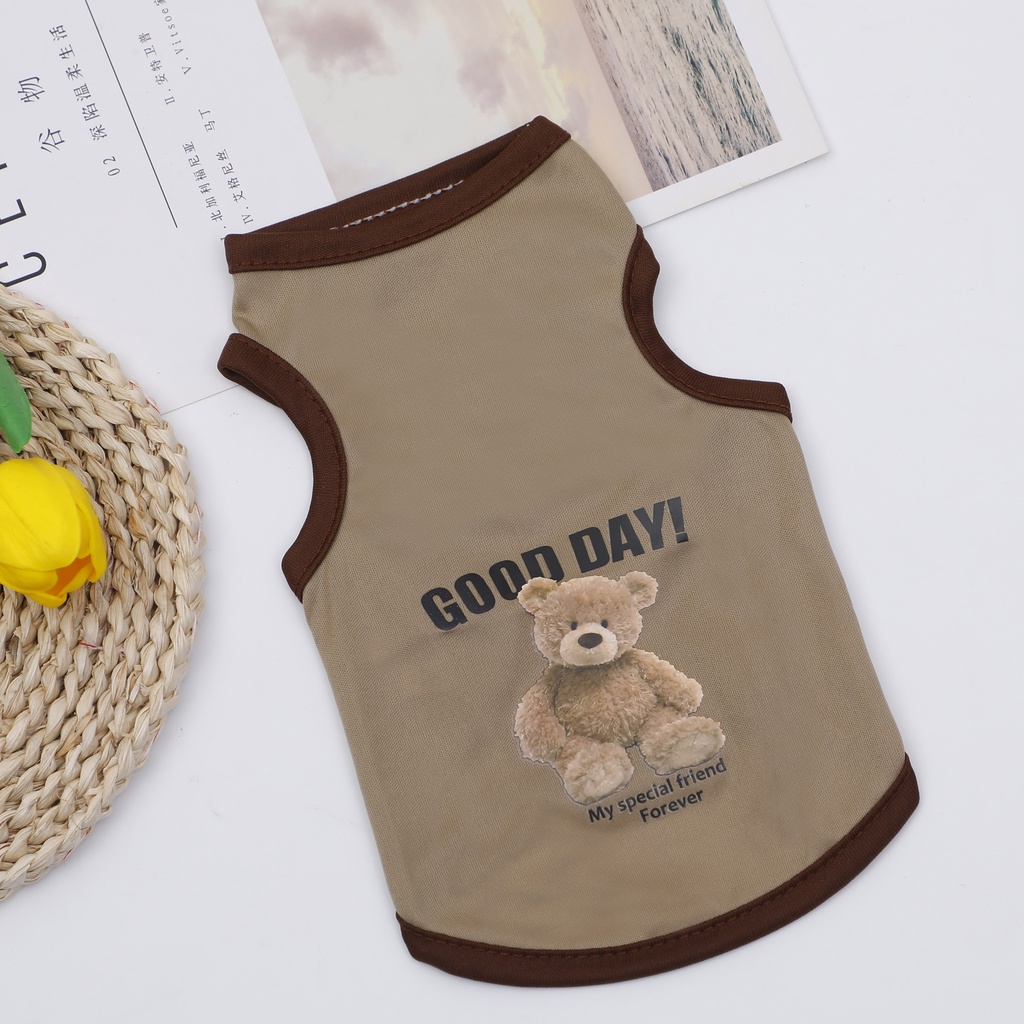Ropa para perros de oso de dibujos animados, disfraz bonito de algodón para perros, camiseta para mascotas, chaleco para gatos para cachorros, perros pequeños y medianos, XS-XXL para perros Shih Tzu: XS / Blanco