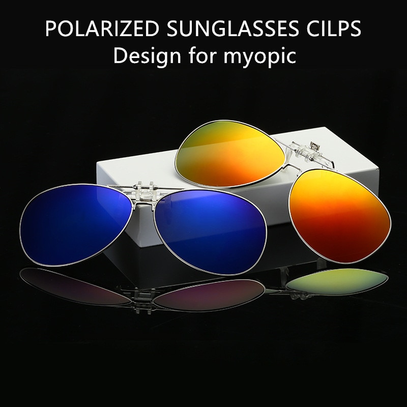 Driver goggles Detachable Night Vision Lens Driving Metal Polarized Clip On Glasses Sunglasses Glasses Car Driving